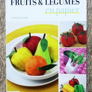 Livre Fruits et légumes en papier, livre de loisirs créatifs, fabrication de papier, légume en papier, création en papier, papier artisanal