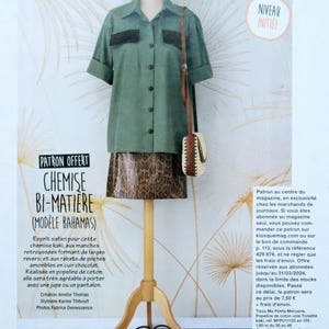 Modes & Travaux sewing pattern / Two-material shirt, women&#39;s pattern, women&#39;s shirt, shirt pattern, women&#39;s blouse