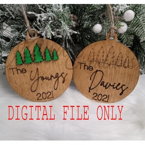 SALE!!! Tree personalized ornament svg, Christmas svg, laser christmas, glowforge, laser, DIGITIAL ONLY
