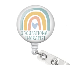 OT Badge Reel - Occupational Therapy Badge Reel - Occupational Therapist Badge Reel - Occupational Therapist Gift - OT Rainbow Badge Reel