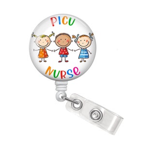 PICU Nurse Badge Reel - PICU Nurse Badge Holder - Peds ICU Nurse Badge Reel - Pediatric Intensive Care - Pediatric Nurse Badge Reel