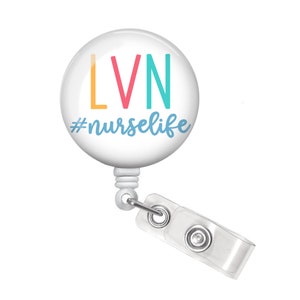 LVN Badge Reel - LVN Badge Holder - LVN Gift - Licensed Vocational Nurse Badge Reel