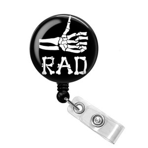 Rad Tech Badge Reel - Radiology Badge Reel - Rad Tech Badge Holder - Xray Tech Badge Reel - Skeleton Badge Reel - X-ray Tech Gift