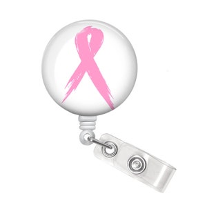 Breast Cancer Badge Reel - Breast Cancer Badge Holder - Pink Ribbon Badge Reel - Breast Cancer Awareness Gift - Breast Cancer Ribbon