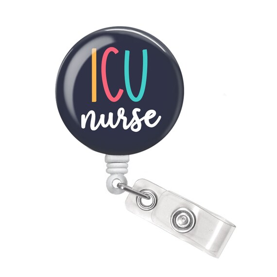 ICU Nurse Badge Reel ICU Nurse Badge Holder Intensive Care Badge Reel Nurses  Week ICU Nurse Gift 