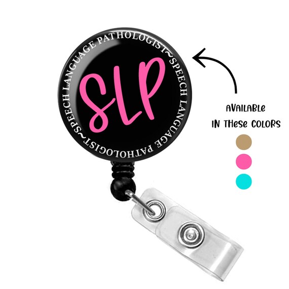 SLP Badge Reel Speech Therapist Badge Reel SLP Badge Holder Speech