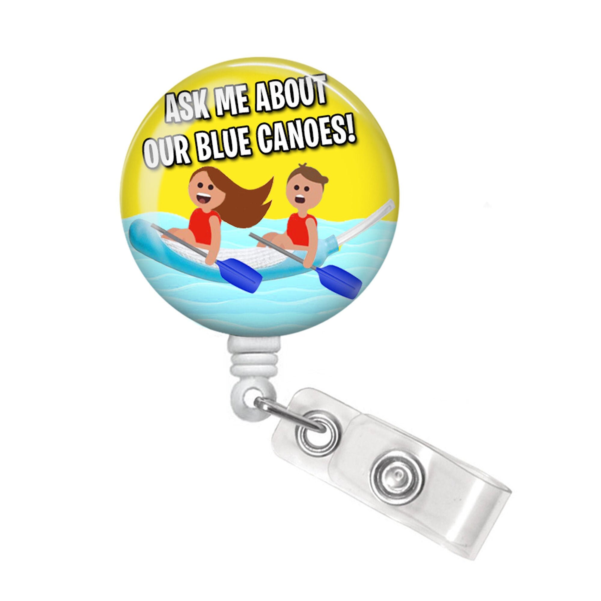 Blue Canoe Badge Reel - Cooter Canoe Badge Reel - Cooter Canoe Badge …