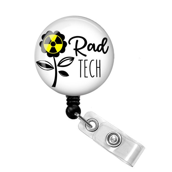 Rad Tech Badge Holder Radiology Badge Reel X-ray Tech Gift Rad Tech Gift Xray  Tech Badge Reel Radiation Badge Reel Flower 