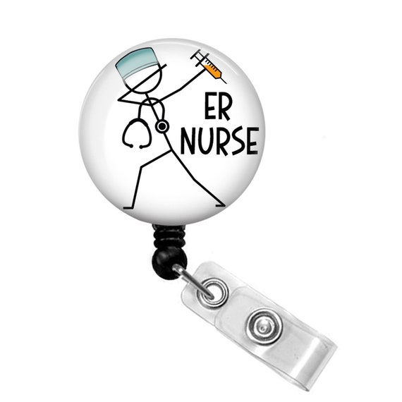 ER Nurse Badge Reel ER Nurse Badge Holder Emergency Room Nurse