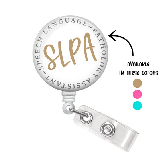 SLPA Badge Reel Speech Therapist Badge Reel SLPA Badge Holder Speech  Therapy Badge Reel Speech Therapy Gift SLPA Gift 