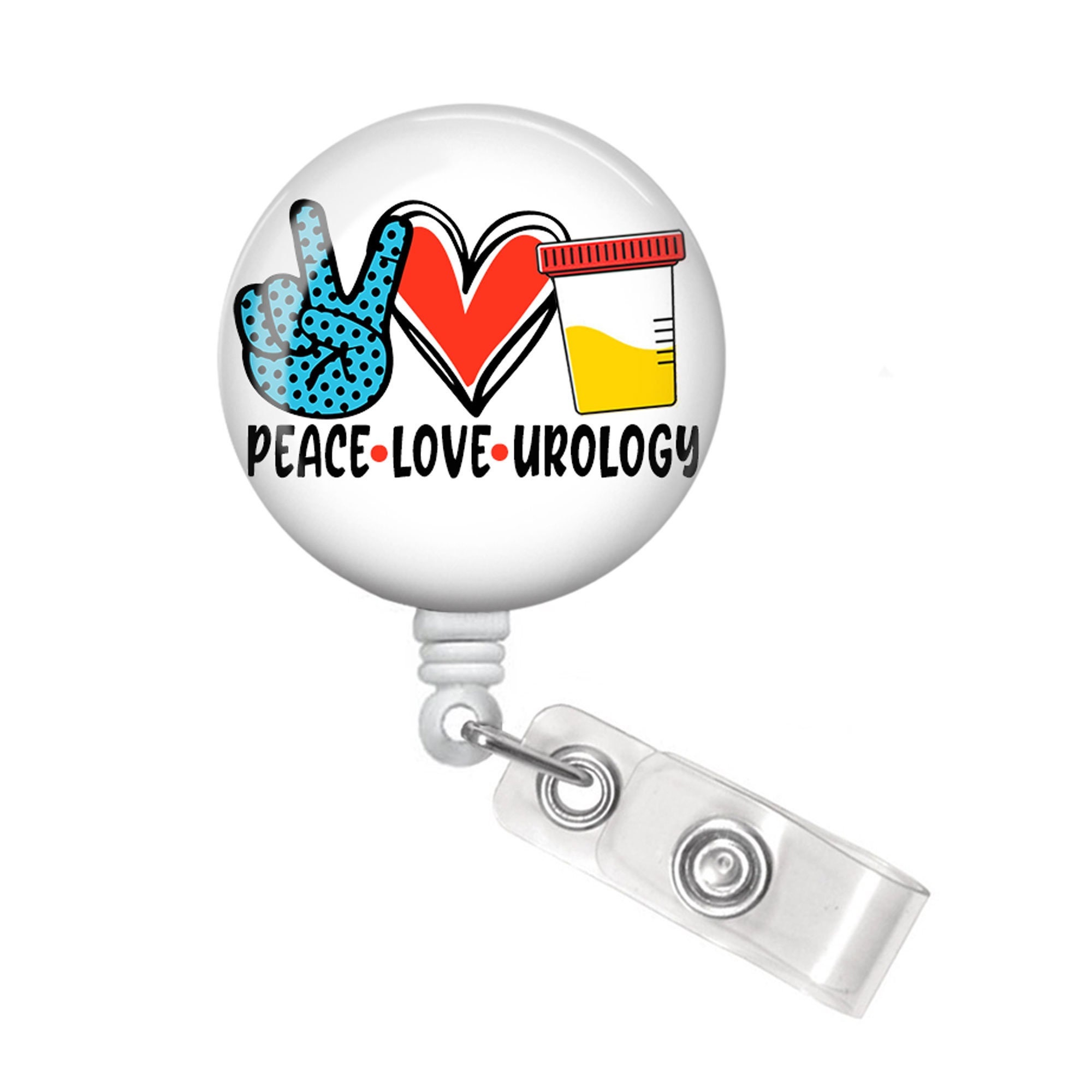 Urology Nurse Badge Reel Urology Nurse Badge Holder Urology Retractable Badge  Reel Urologist Badge Reel Peace Love Urology 