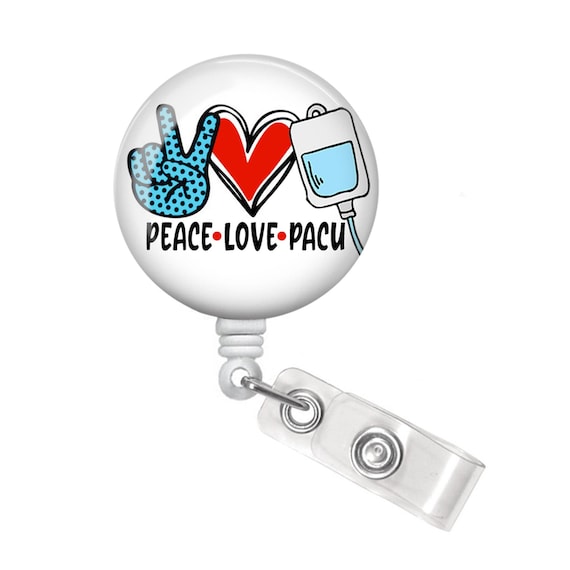 PACU Nurse Badge Reel PACU Nurse Badge Holder Peace Love PACU Badge Reel -   Israel