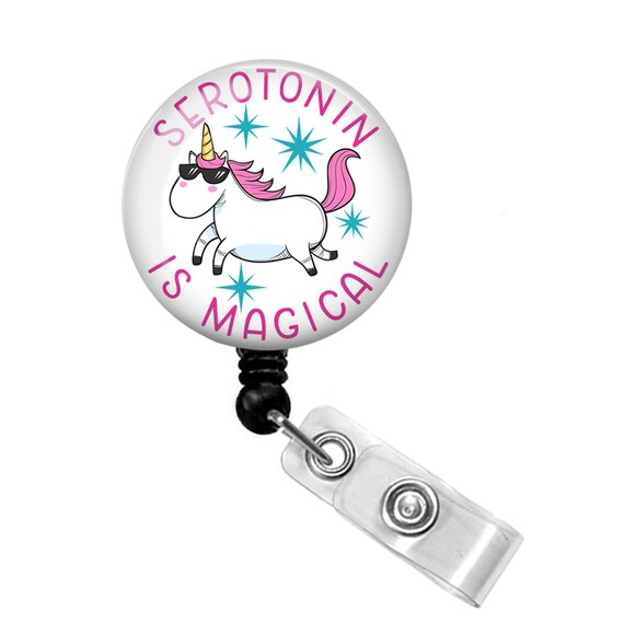 Mental Health Badge Reel Mental Health Badge Holder Unicorn Badge Reel  Mental Health Awareness Serotonin is Magical Badge Reel 