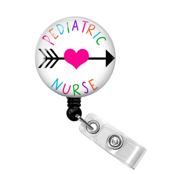 Pediatric Nurse Badge Reel Pediatric Nurse Badge Holder Pediatric Nurse  Gift Pediatric Badge Reel Arrow Badge Reel 