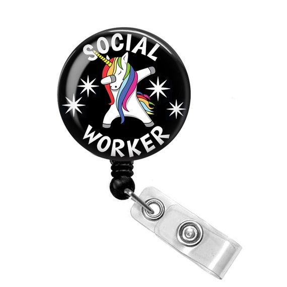 Social Worker Badge Reel Social Worker Badge Holder ID Holder Social Worker  Gift Social Worker Unicorn Badge Reel -  Canada