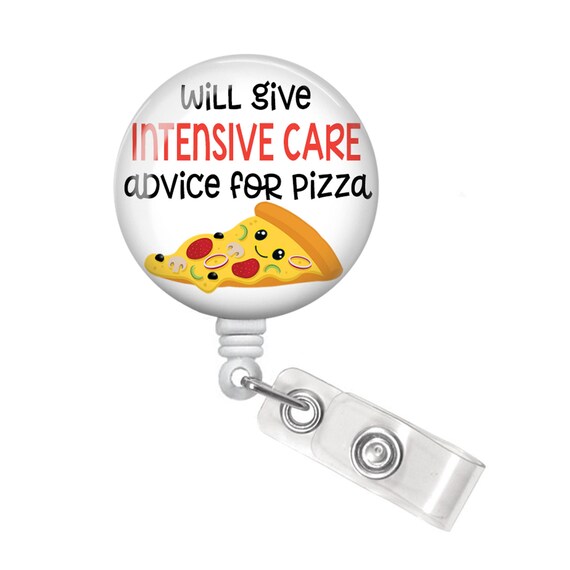 ICU Nurse Badge Reel ICU Nurse Badge Holder Intensive Care Badge Reel Pizza  Badge Holder Will Give ICU Advice for Pizza Badge Reel -  Canada