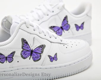 purple butterfly air force ones