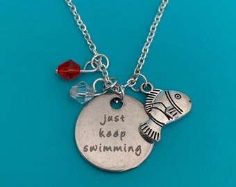 Finding Dory Necklace / Silver Tone Nemo Charm Necklace / Disneyland Gift / Girls Women Teens