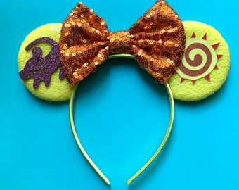 Simba Nala Mickey Ears | Affordable Disney The Lion King Inspired Mickey Ears l Disneyland World Kion Rafiki Glitter Sequin Bow Headband