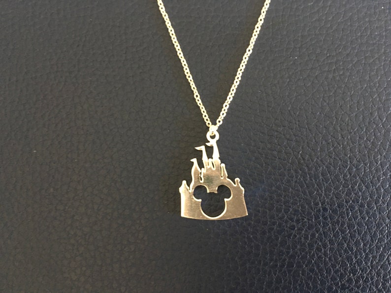 Mickey Castle Necklace Silver / Disney World Disneyland Gift Etsy