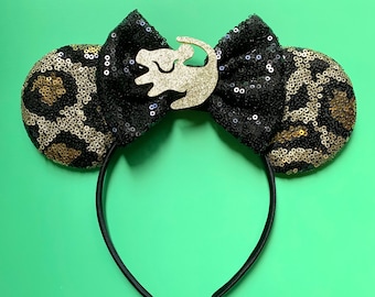 Lion King Simba Ears | Affordable Disney The Lion King Inspired Mickey Ears | Lion Glitter Sequin Bow Headband
