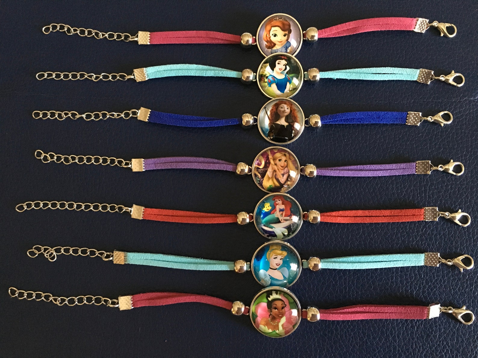 Set of 7 Disney Princess Bracelets for Girls / Party Favors / Etsy
