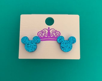 Mickey Mouse Disney Stud Earrings | Small Blue Stud Earrings