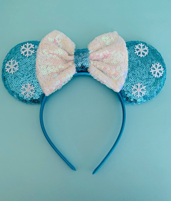 Frozen Inspired Minnie Ears Headband with Bows & Sequins Olaf main image 2