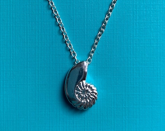 Ariel Voice Shell Necklace | Ariel Mermaid Conch Charm Silver Necklace | Disneyland Disney World Gift | Handmade Jewelry | Minimalist Gift