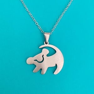 Simba Lion King Silver Necklace Charm | Disney Gift | Animal Jewelry Gift