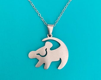 Simba Lion King Silver Necklace Charm | Disney Gift | Animal Jewelry Gift