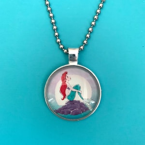 LEXLUNE Little Mermaid Necklace for Girls, Little Mermaid Jewelry for Teen  Girl, Mermaid Gifts, Birthstone Birthday Jewelry, Silver Plated Pendant