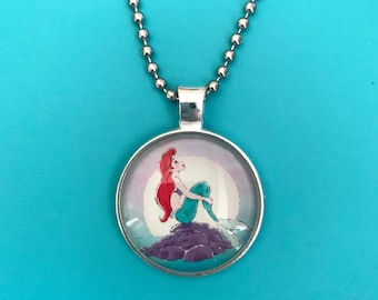 Silver Ariel Necklace | Little Mermaid Disneyland, Disney World Gift | Handmade Jewelry | Minimalist Gift for Her