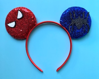 Spider-Man Ears | Affordable Mickey Marvel Spiderman Inspired Ears | Glitter Sequin Headband