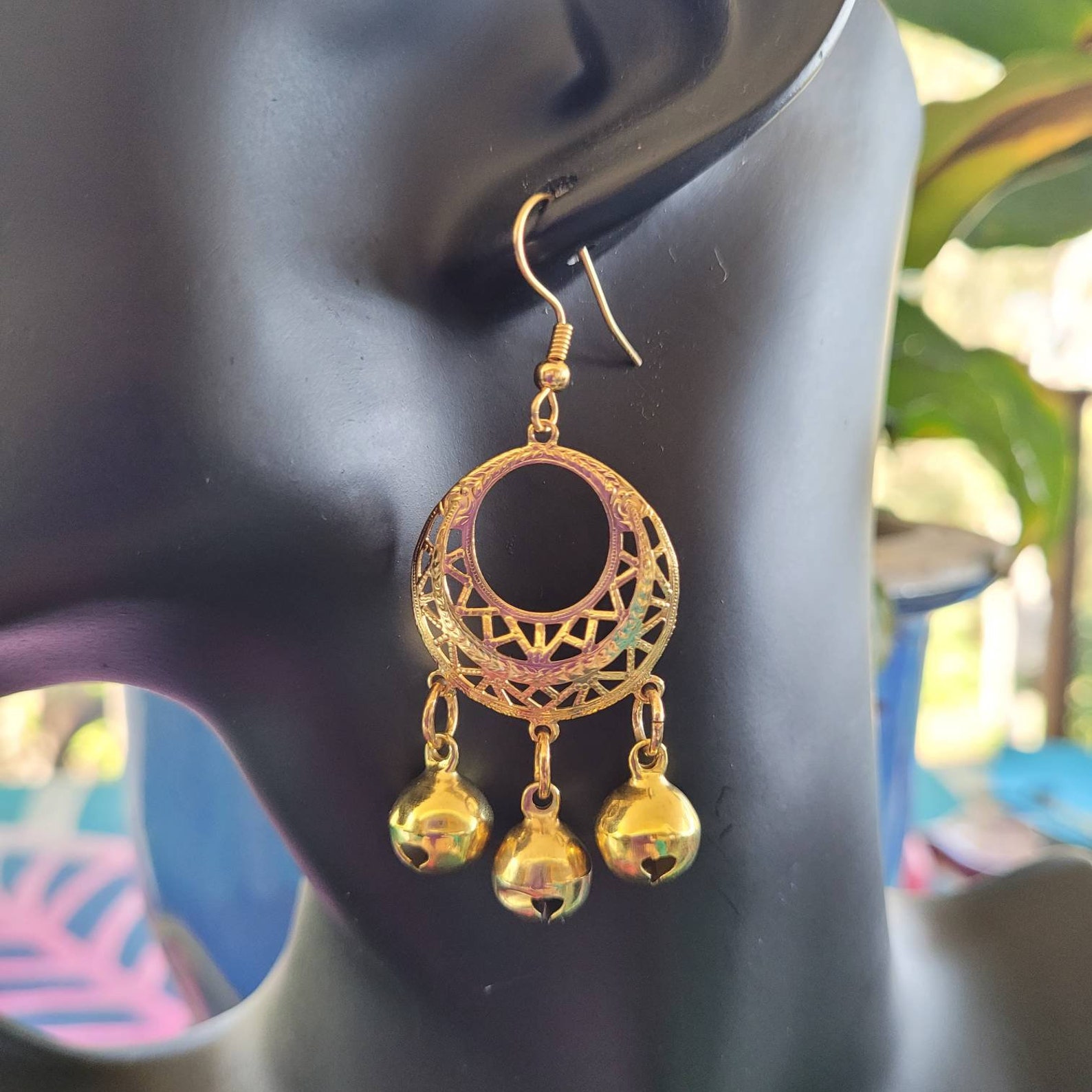 Gold Bell Earrings Filigree Bell Earrings Bell Jewellery Bell Earrings