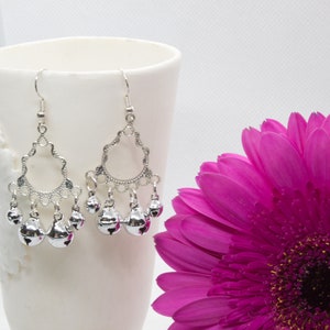 Silver Bell Earrings - Bell Earrings - Silver Chandlier Earrings