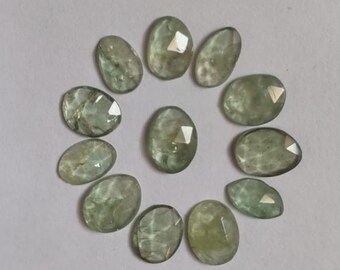 12 pieces lot Aquamarines rosecut ,Aquamarine Natural rose Cut , Oval unregular Shape Aquamarine Faceted Cabochons, Aquamarinee cabs,gems