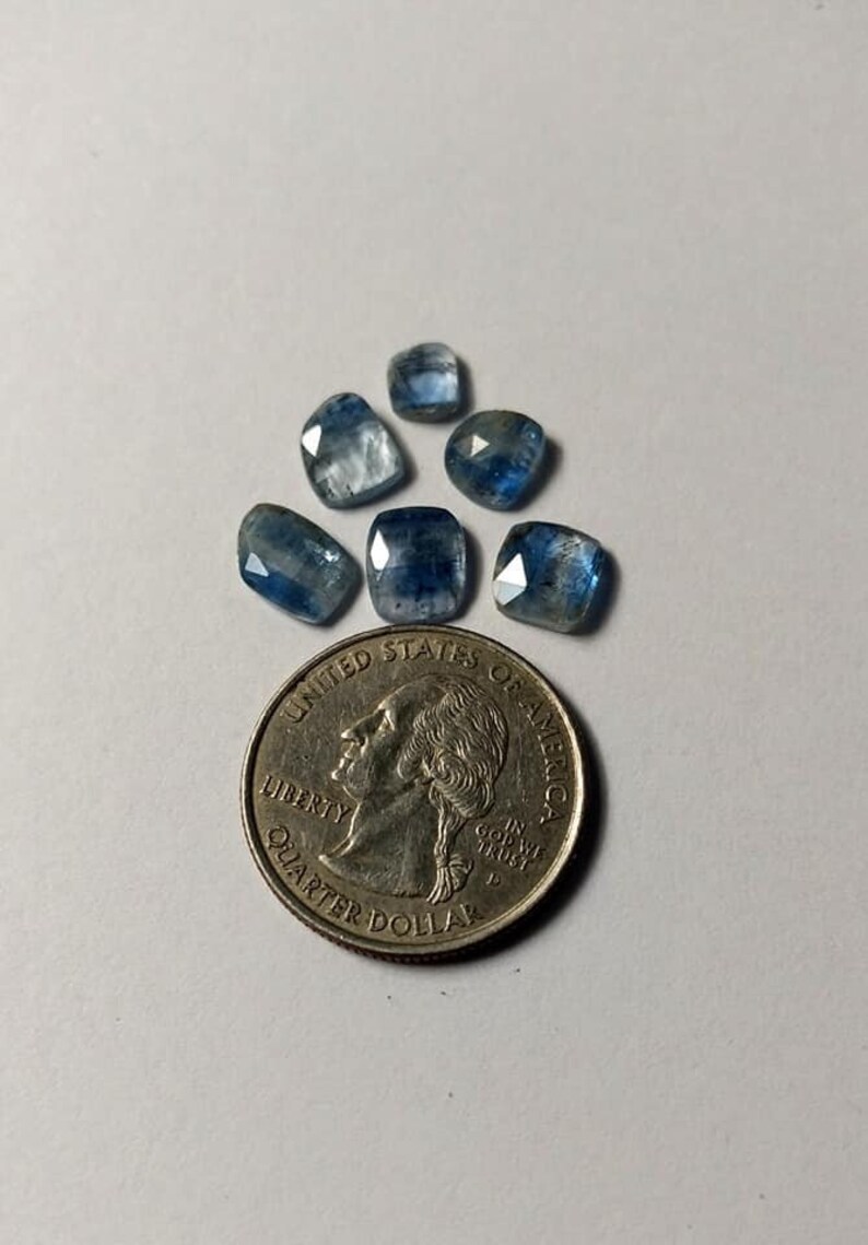 Loose Gemstones Lot 6 Pcs lot Kyanite Natural Rose Cut Slice Rose Cut Slice Cabochon Kyanite Cabochon Faceted