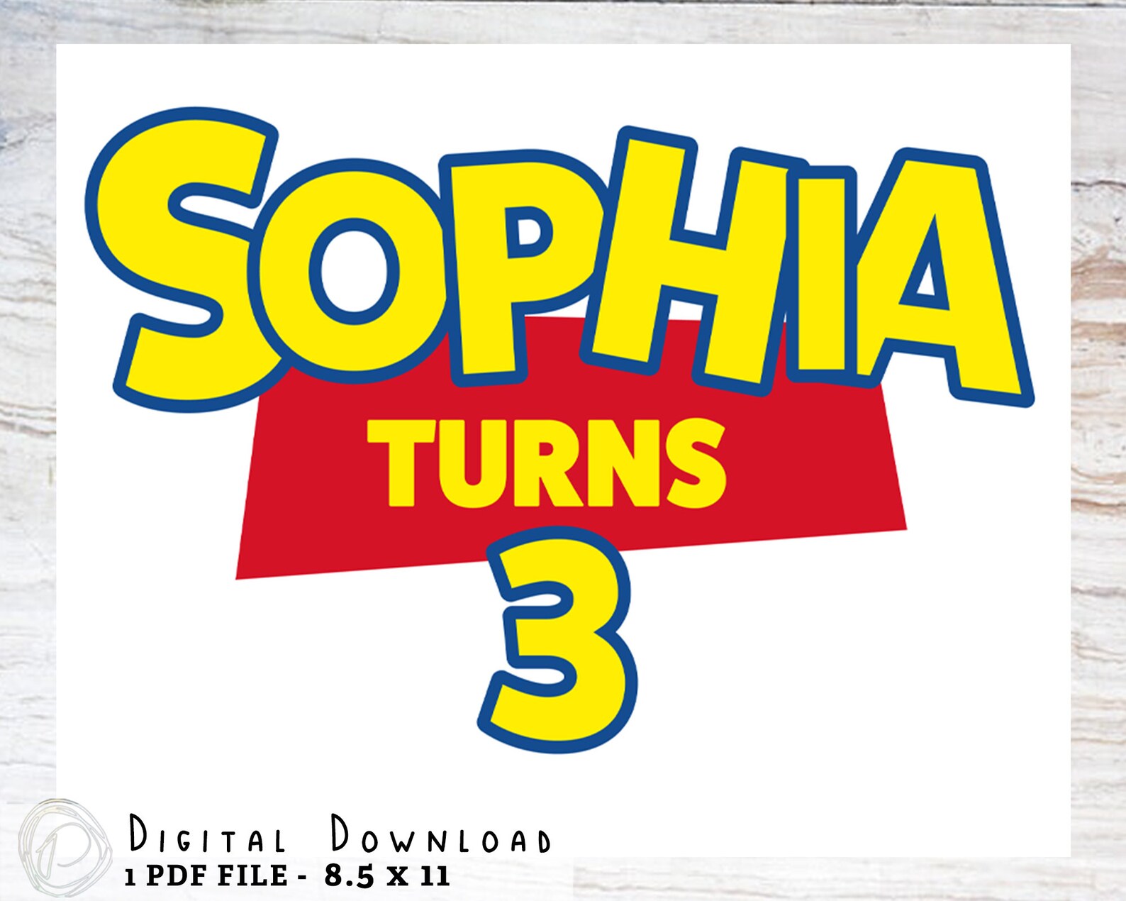 Toy Story Custom Birthday Sign Centerpiece Decor Digital Etsy