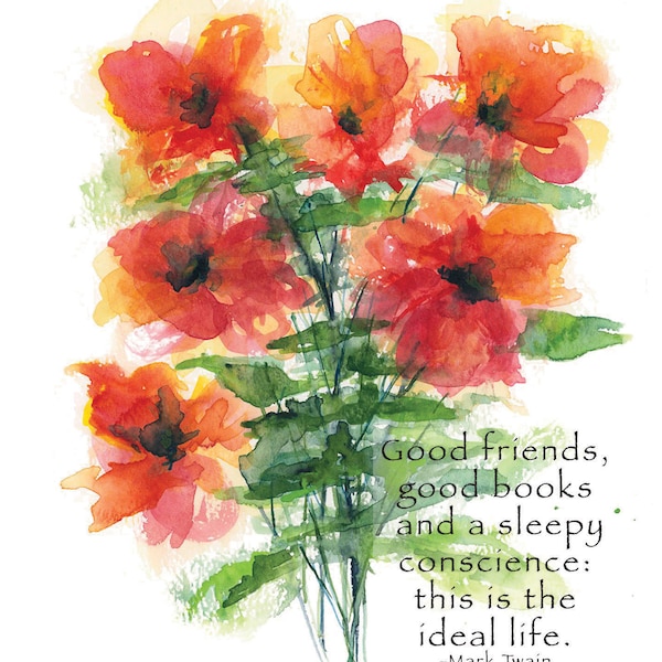 Friendship Card with Mark Twain Quote - A2 size card with envelope