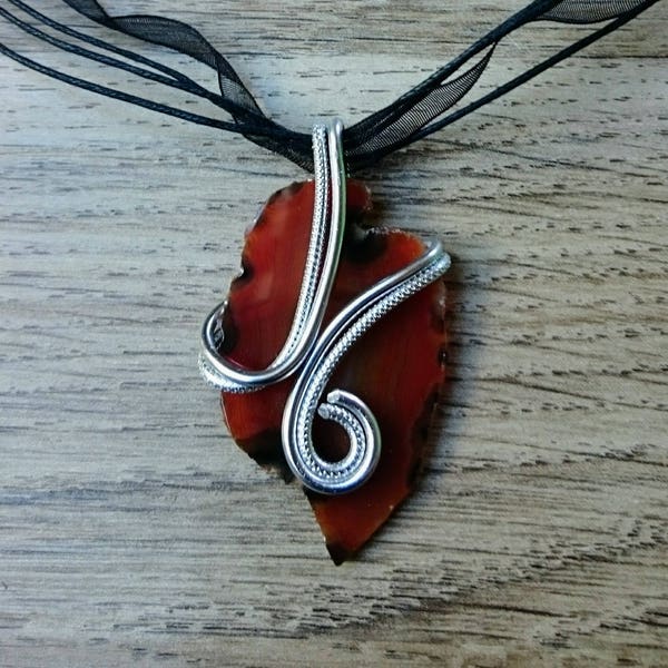 Pendentif sur agate marron