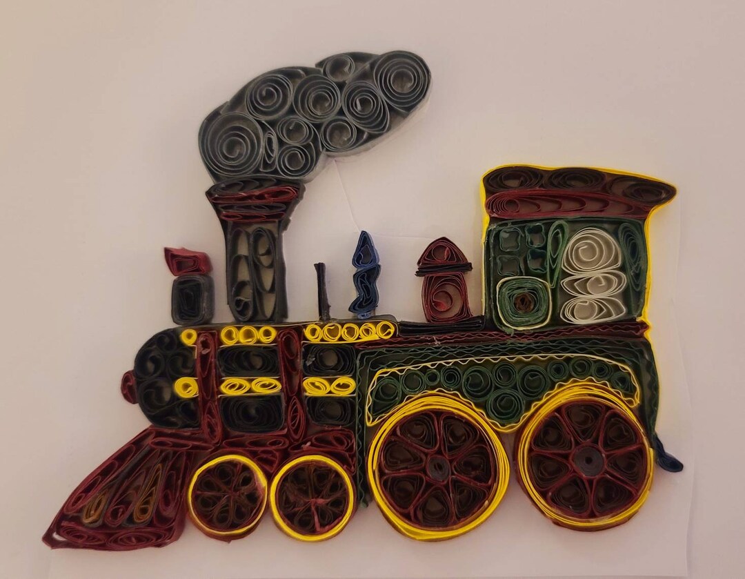 Quilled Paper Train Engine Car Christmas Ornament Train