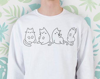 Sweater with cats Cute sweatshirt Sweatshirt for girls Sweatshirt with cat Sweatshirt kawaii Sweatshirt men Unisex sweater