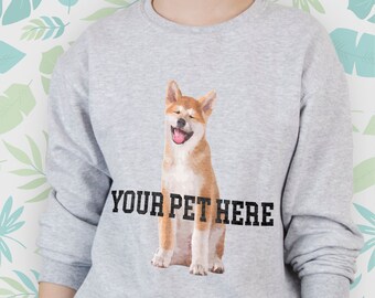 Pet sweatshirt Custom Men Women Girl sweater With Dog Cat Animal Cute Unisex Graphic raglan Own Picture Photo Design Personalized Gift idea