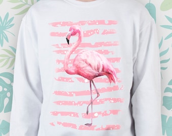 Hoodie with embroidery-Flamingo flamingo slyle Sweatshirts with a fringeoversize