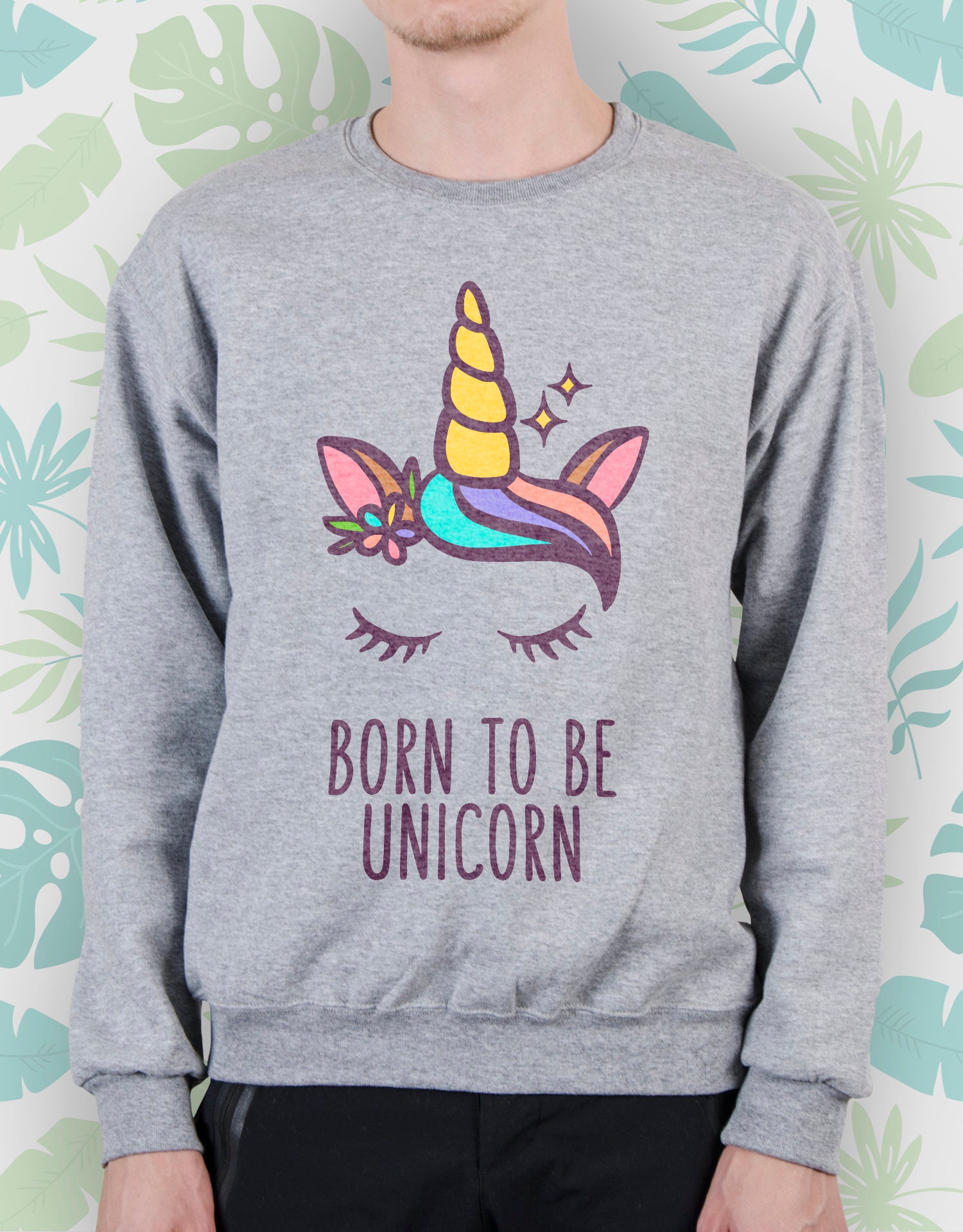 Unicorn Sweatshirt Born to Be Unicorn Sweater Unicorn | Etsy