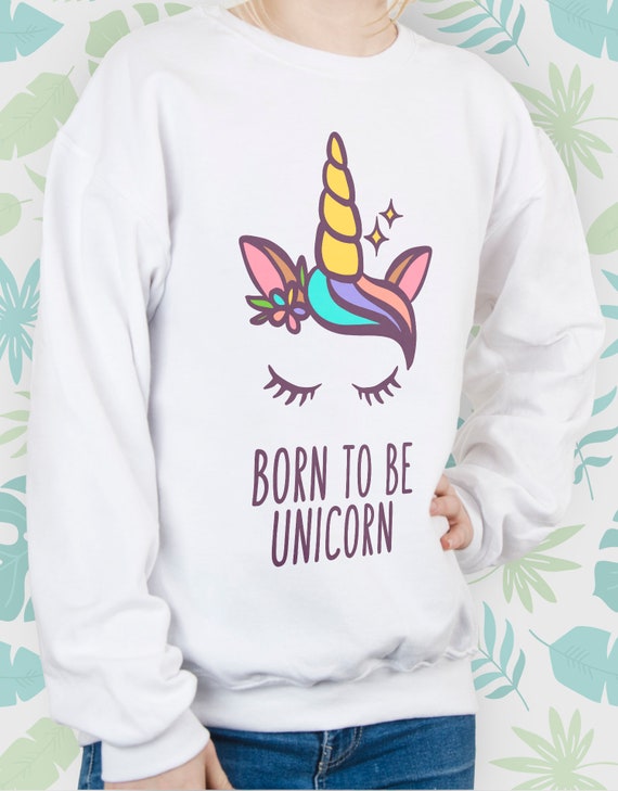 Sudadera unicornio nacido para ser suéter unicornio - Etsy España