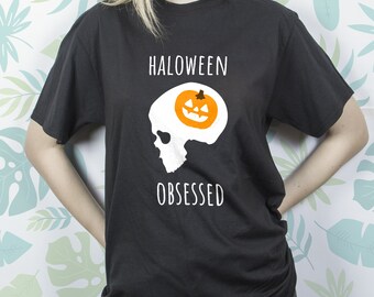 Halloween shirt for Women Men Girls t shirt tshirt Aesthetic Horror Graphic tee shirt with Saying Goth Skull Pumpkin Unisex Halloween Gift