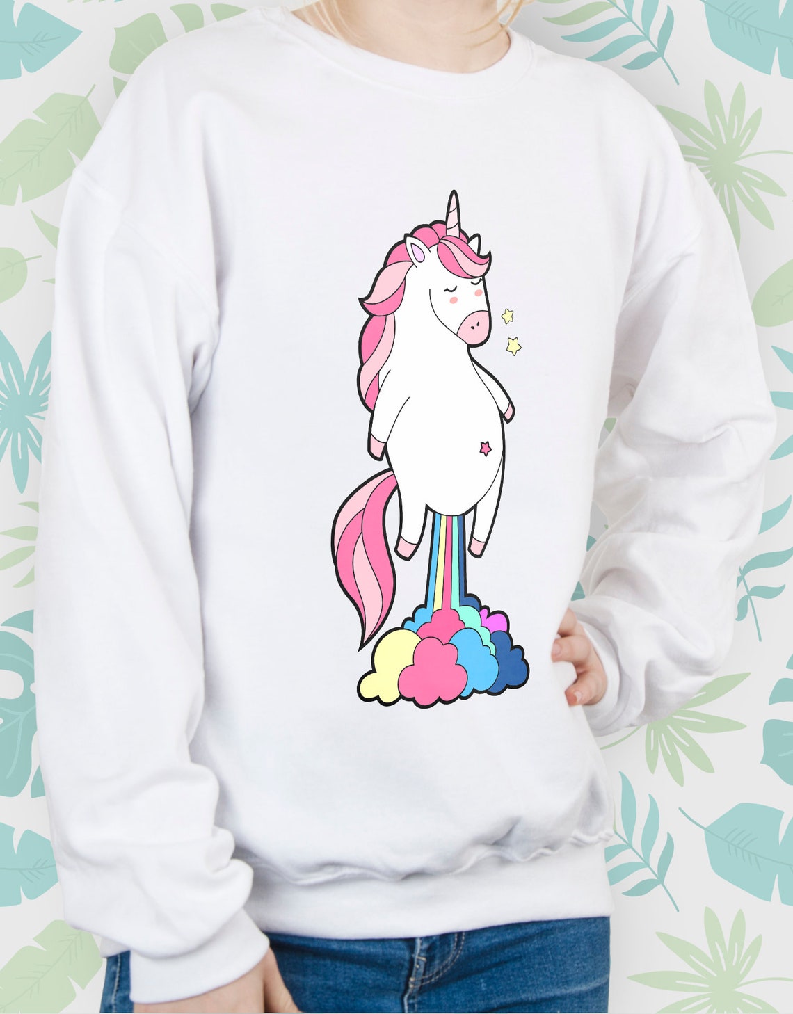 Unicorn sweatshirt for Women Men Girls sweater Cute Kawaii | Etsy
