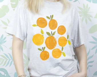 Oranges shirt for Women Girls t shirt tshirt Aesthetic Cute tee shirt Kawaii Orange Summer Fruit Artsy Design Unisex shirt for Lady Gift